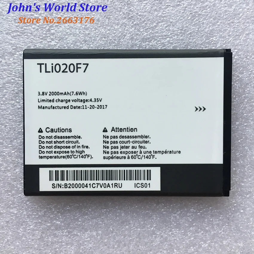 TLI020F7 Батарея для Alcatel PIXI 4 5045D Pop 2 5042D C7 7040 7040D 7041 7041D J720 J720T J726T J726T-so2 аккумулятор 2000 мАч