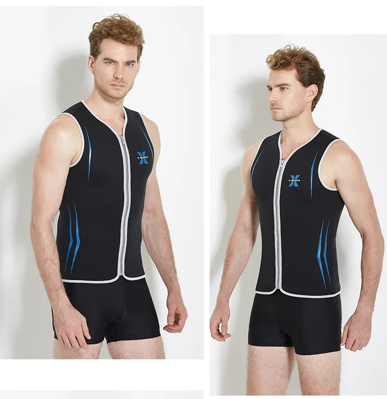 Men's Wetsuits Vest Sleeveless Top 3mm Neoprene Front Zipper / 1.5mm Pants Full Legs for Scuba Diving Surfing | Спорт и