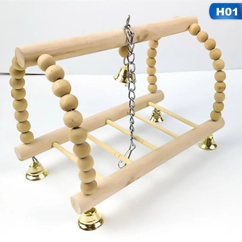 H01 Игрушка для попугая, деревянная лестница для скалолазания попугаев, Петухов, влюбленных птиц - Color: H01