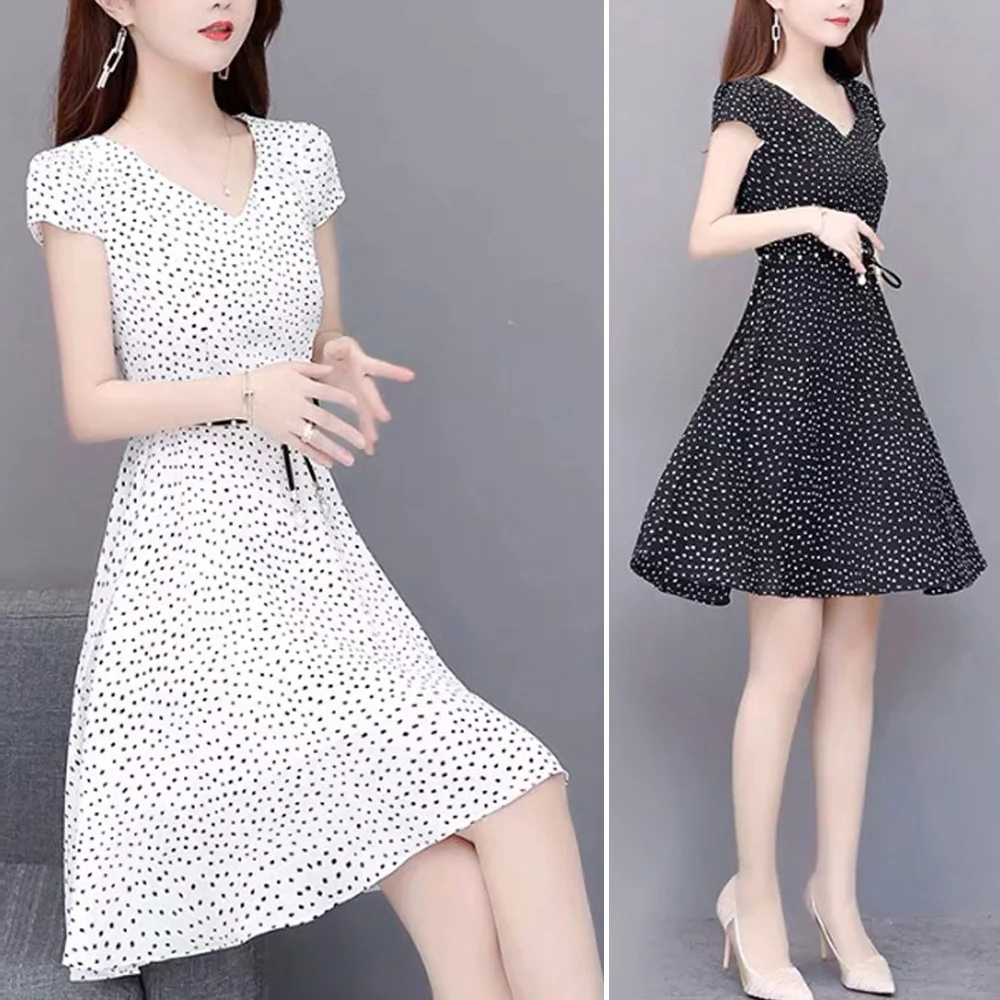 Летнее женское коктейльное платье с коротким рукавом повседневное модное