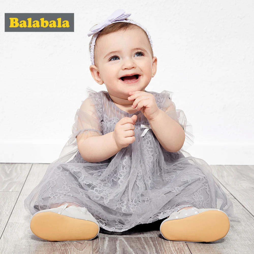 Платье принцессы с цветочным принтом BalabalaBaby летнее Сетчатое платье пачка без