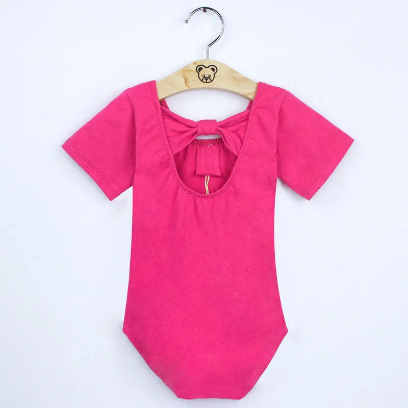 Трико для гимнастики девочек балерины с коротким рукавом Детские хлопковые