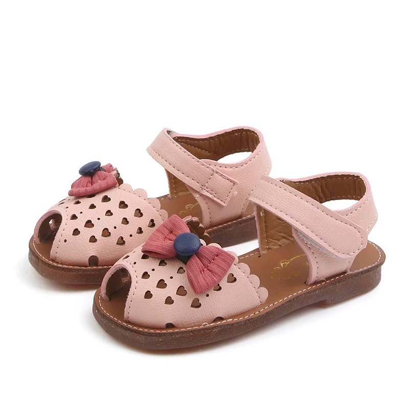 2019 New Children Tide Shoes Summer Korean Version Girls Sandals with Bowtie Kids Soft Sole Cartoon Baby Toddler | Детская одежда и