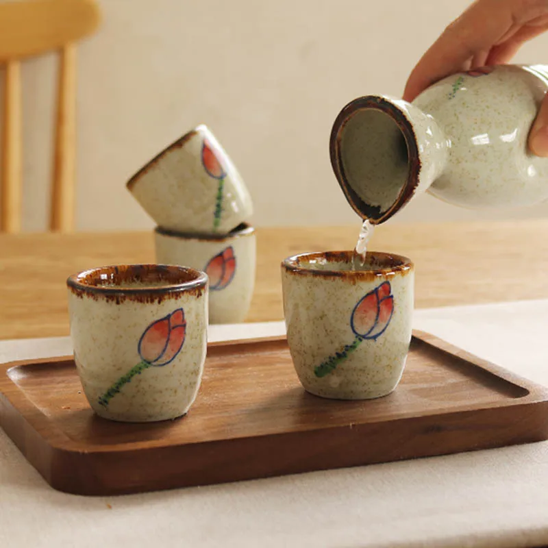 6 шт. в японском стиле ретро керамический винный набор креативные хип-фляги Саке