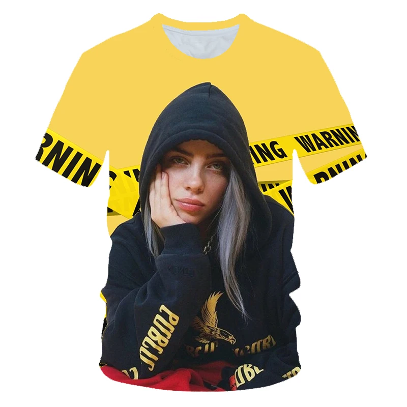 Лидер продаж, футболка с принтом Billie Eilish, Мужская/wo, Songstress, 3D, хип-хоп футболка, повседневная, уличный стиль, одежда, шесть футов под топы