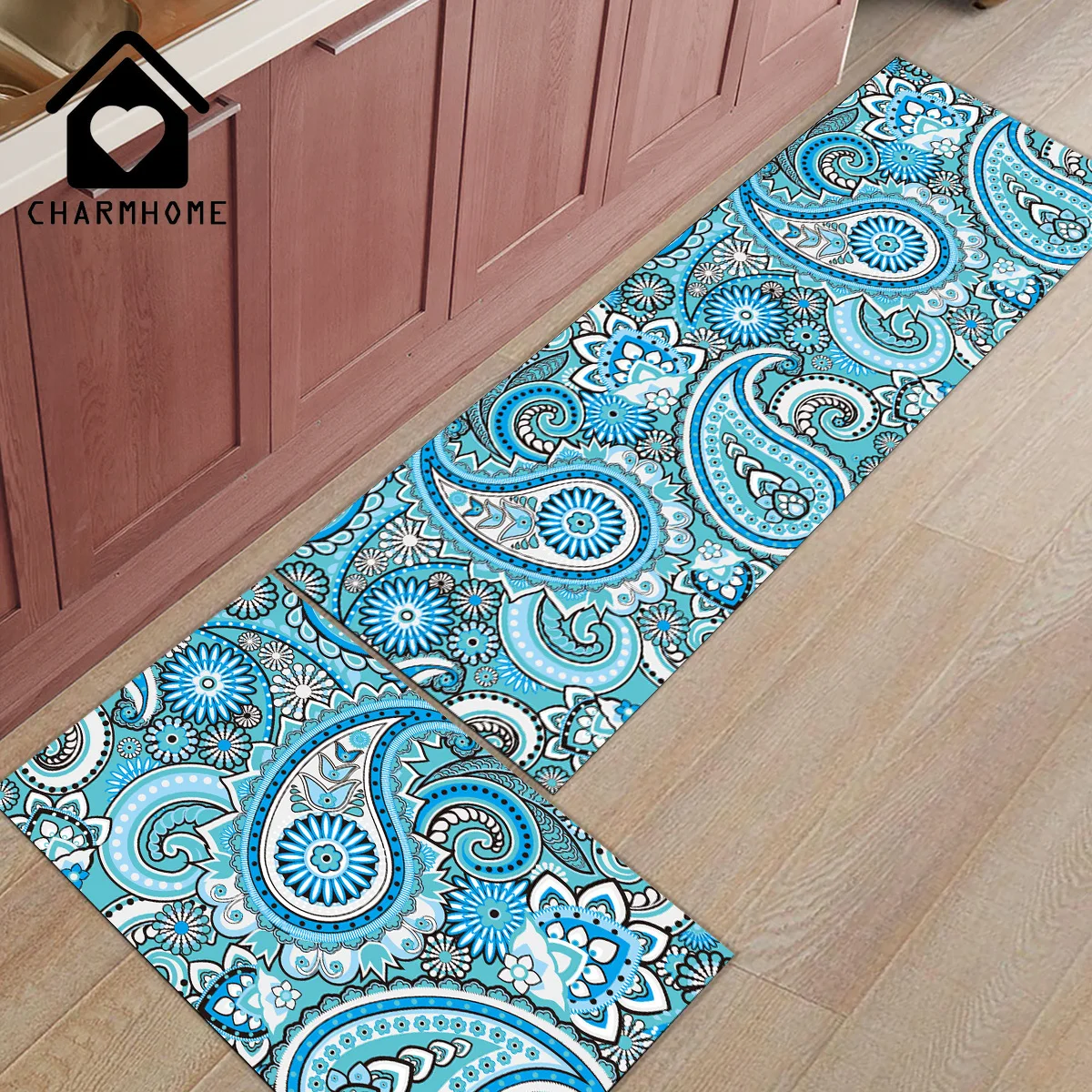 CHARMHOME 2 шт./компл. синий Пеллисом уже длинные Кухня коврик для ванной ковры коврики