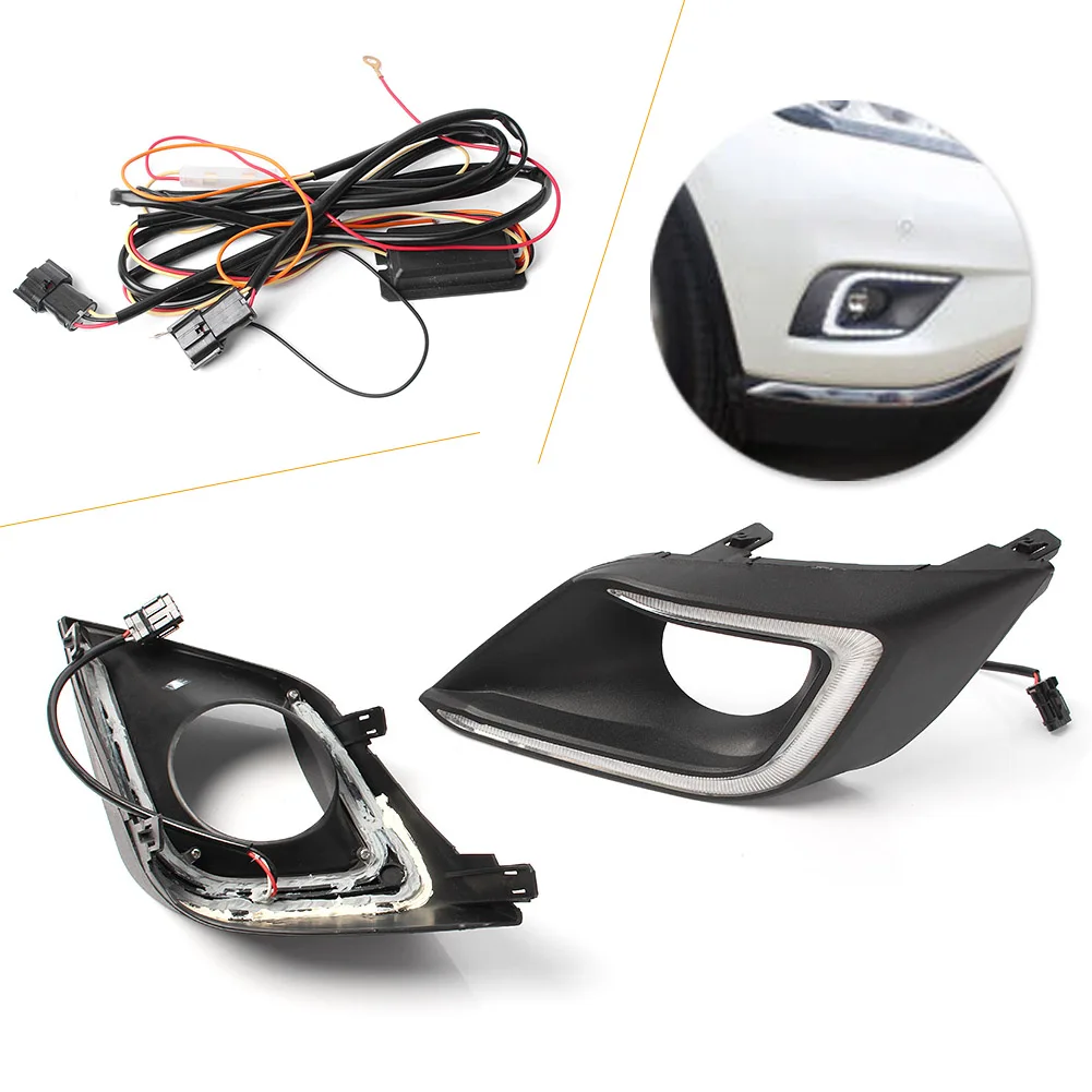 

LED Fog Turn Signals Light Daytime Running Driving Lamp For Nissan Murano 2015 2016 2017 Car Day Work Light Blinker Indicators
