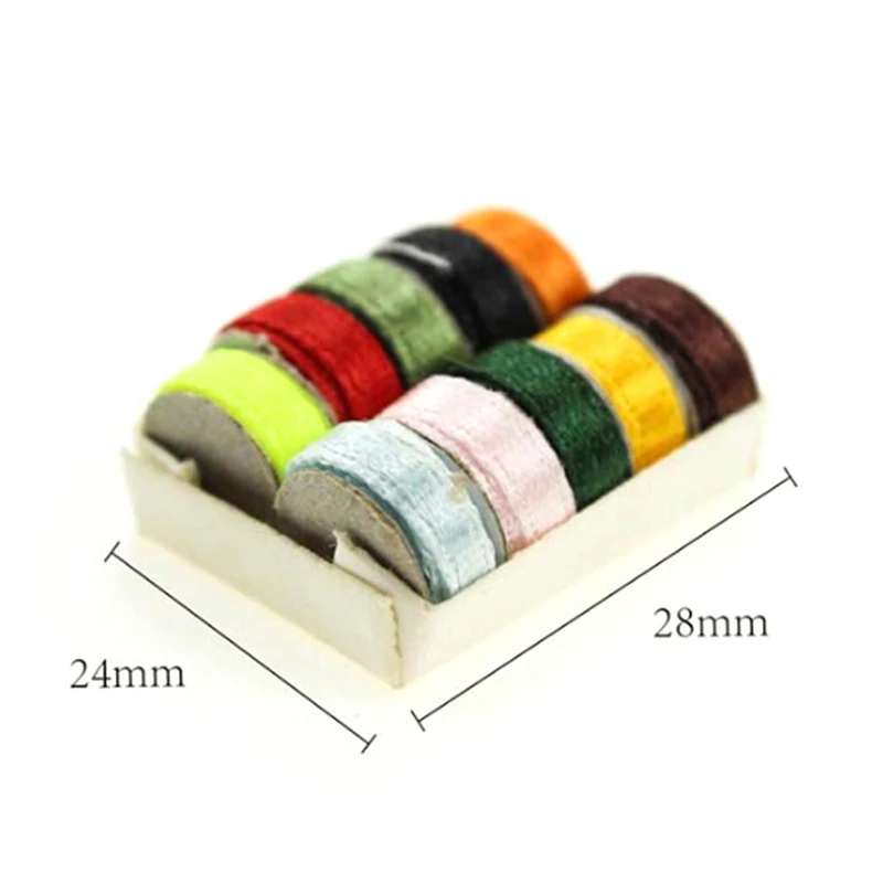 

Mini Bow Cloth Basket Simulation Furniture Model Toys Sewing Kit for Doll House Decoration Dollhouse Miniature Dolls Accessories