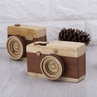 wooden music camera retro design classical birthday home decoration melody camera toy