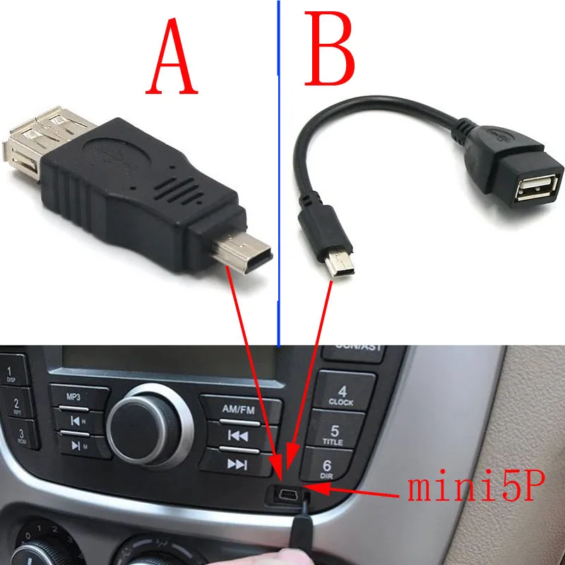 2 шт./лот проверка перед отправкой USB A переходник с женского на мини B мужским