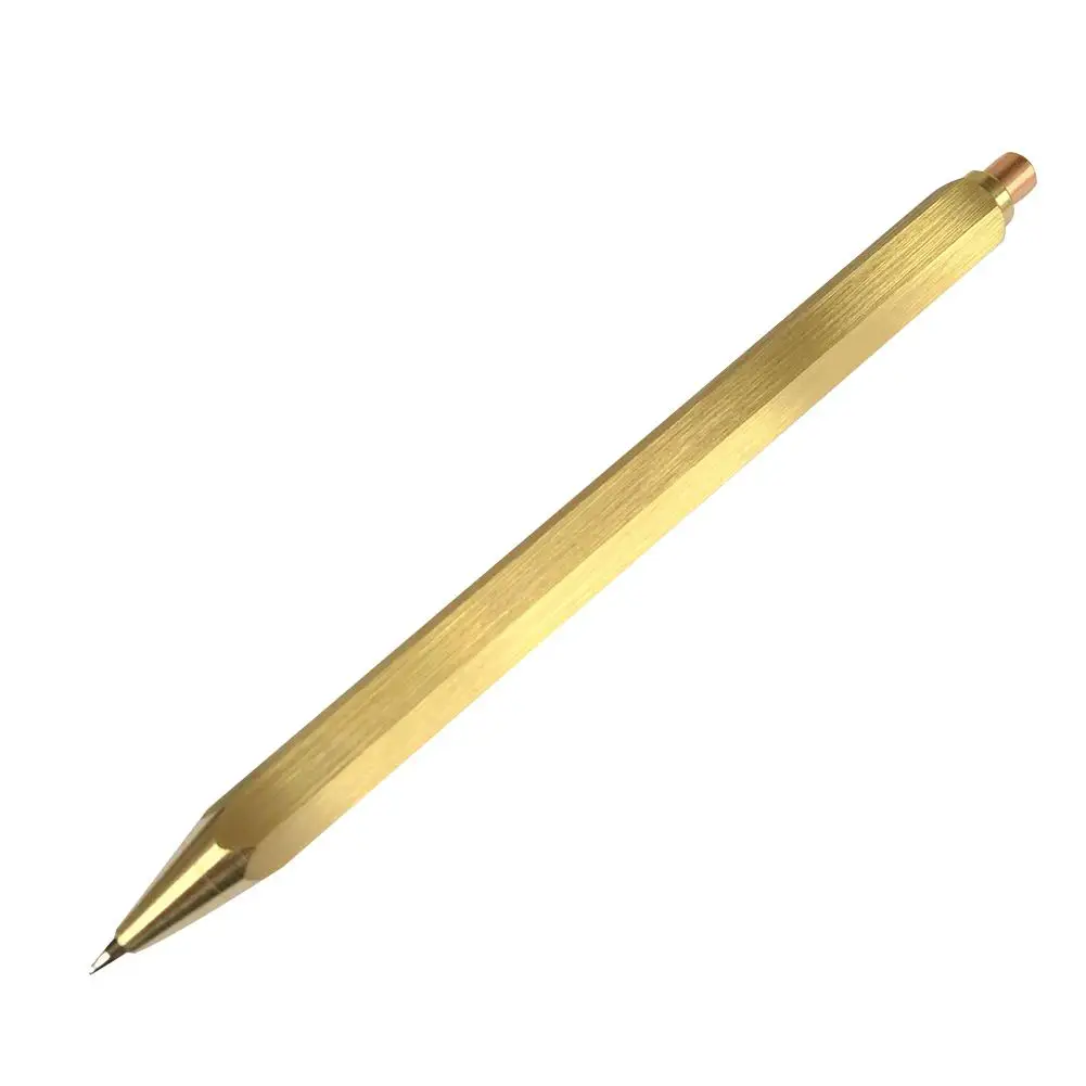 

Adeeing Fashion Retro Six Prism Shape Brass Ballpoint Pen Exquisite Sign Pen School Office Supplies r30
