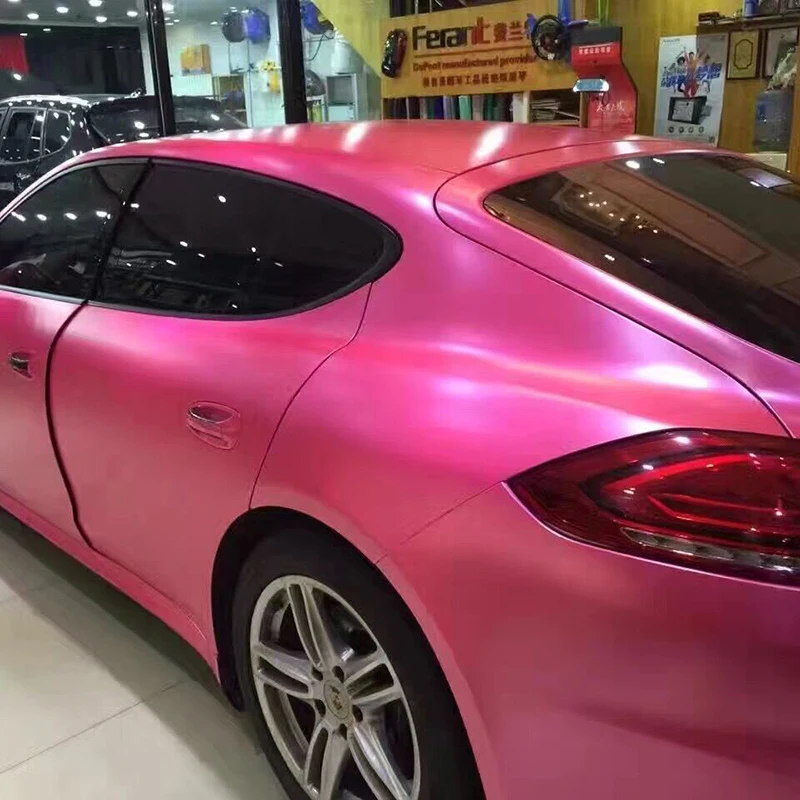 

Satin Metallic Film folie auto cool car wraps with Air Bubble 1.52x18m/roll Conch Pink