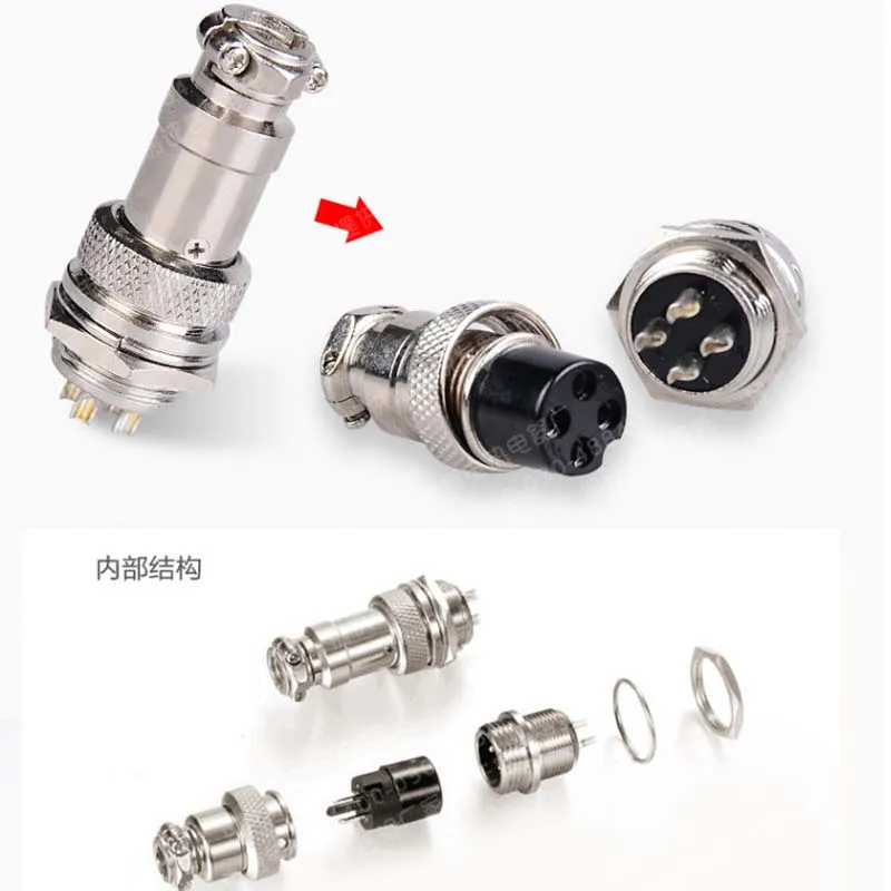 M12 12 мм 4-контактный винтовой тип Электрический разъем