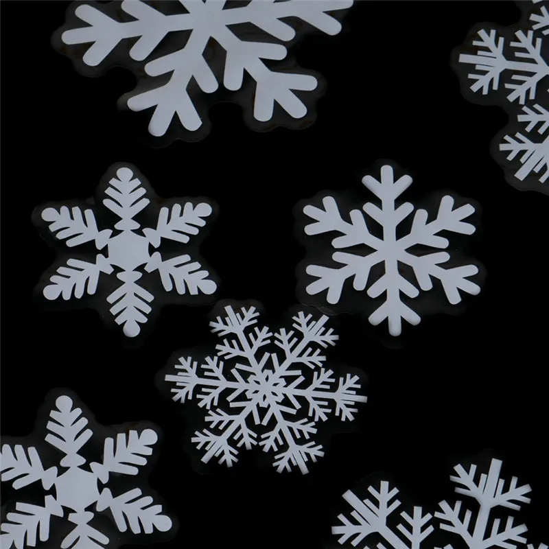 27 шт./компл. Рождественская Снежинка наклейки многоразовые детская зимняя Room