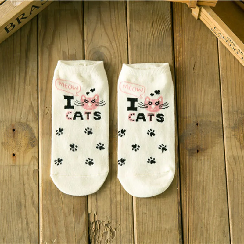 Носки по щиколотку с низким вырезом 5 пар хлопковые короткие женские рисунком