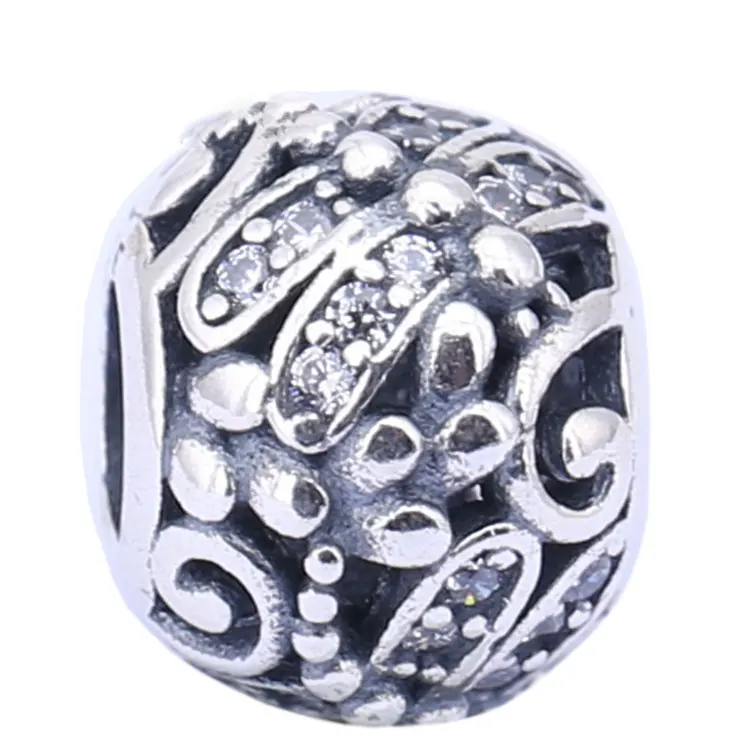 Горячая 925 стерлингового серебра Стрекоза Луг проложить очарование европейского