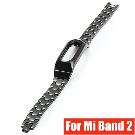 Металлический ремешок Ollivan для Xiaomi mi Band 2 3 4, ремешок для браслета из нержавеющей стали, магнитный браслет mi Band 2 Band 3 Band 4, аксессуары для замены - Цвет: black for mi 2