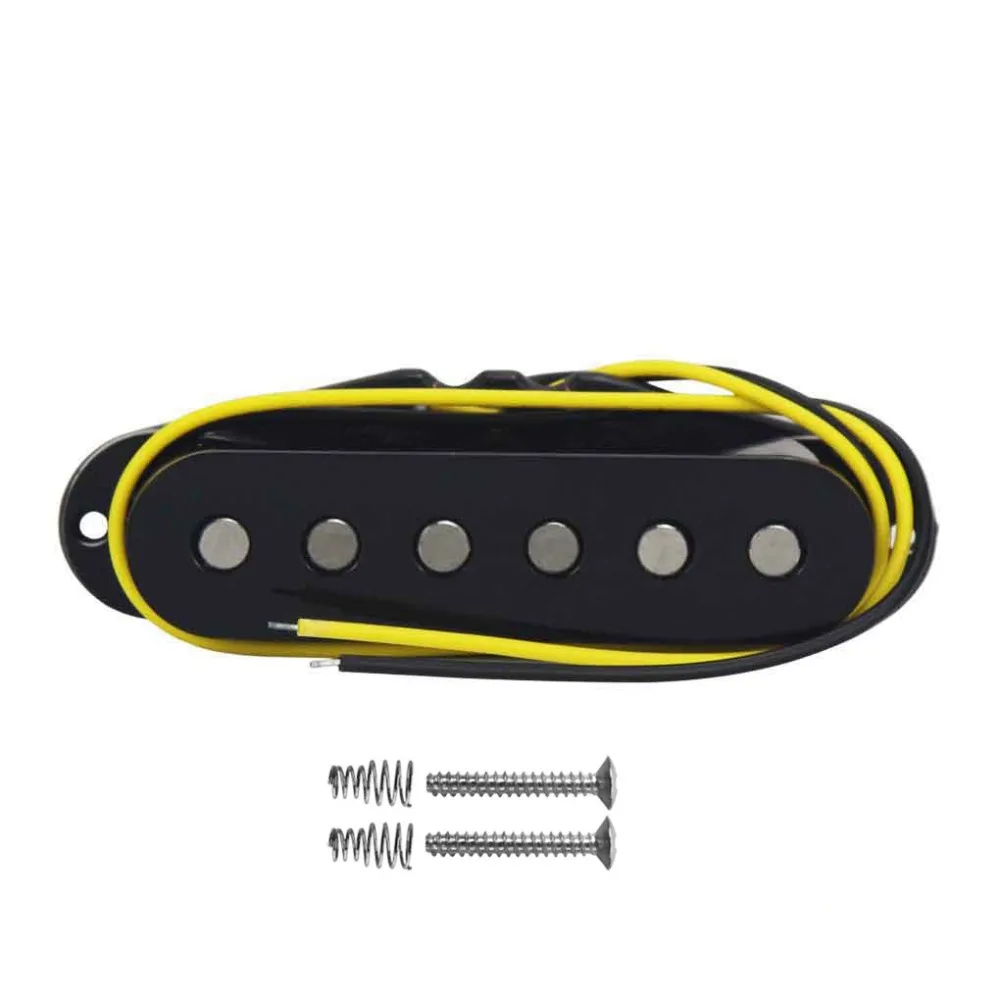 FLEOR Black Alnico 5 для электрогитары сингл катушка пикапа B Мост Пикапа 52 мм плоский