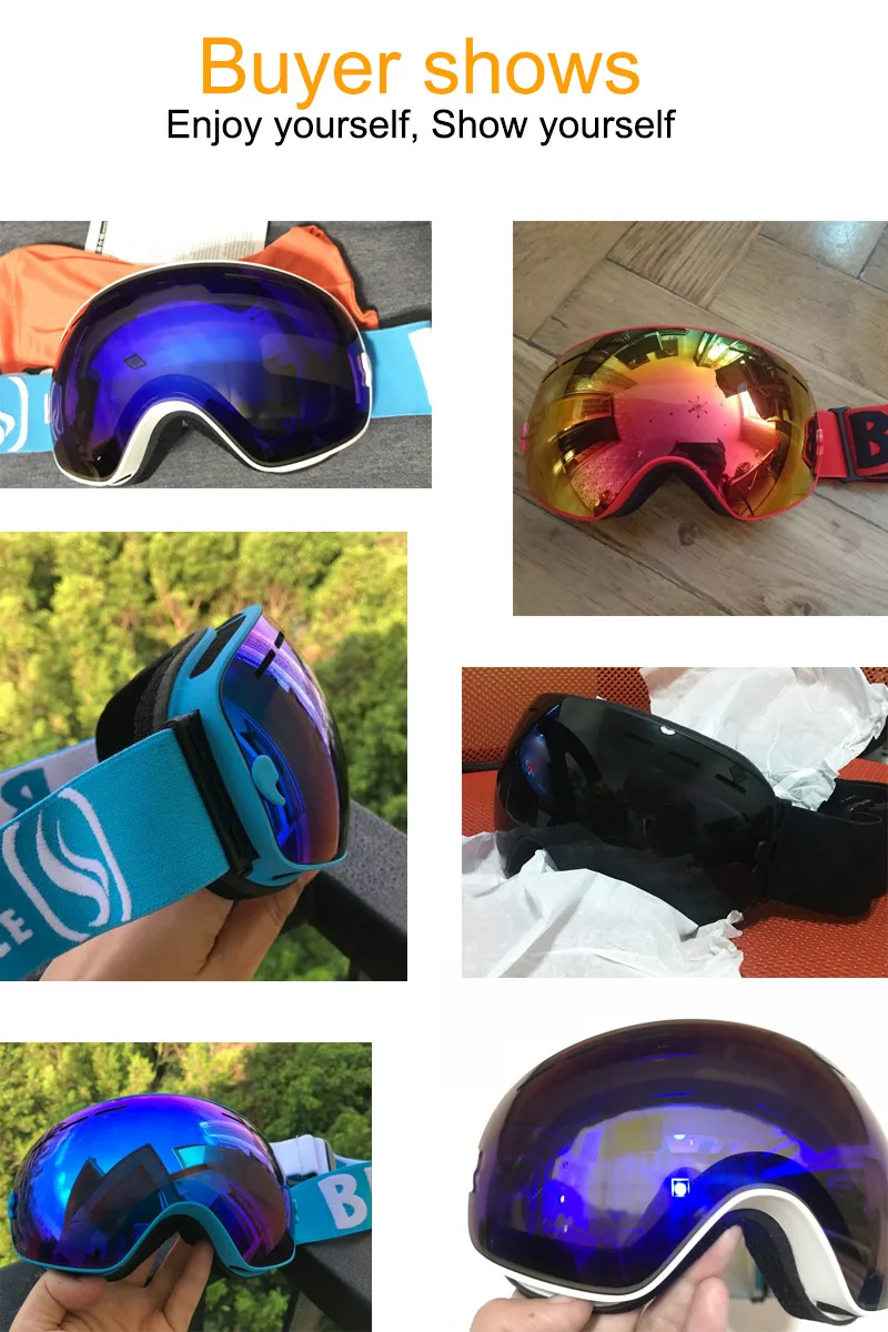 UV400 противотуманные двухслойные лыжные очки с большими линзами, лыжная маска, очки для катания на лыжах, снежные мужские очки для сноуборда, очки с зеркальным покрытием