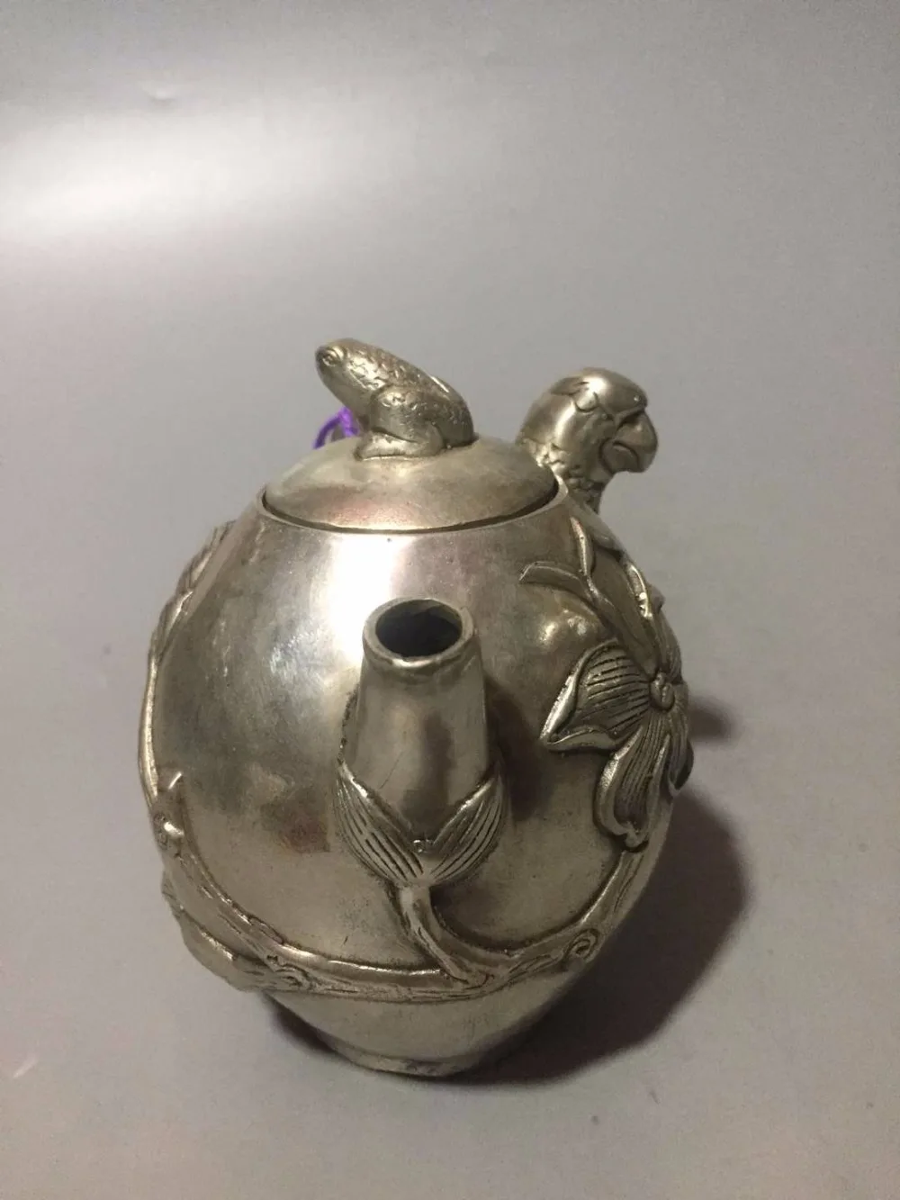 Home decoration Teapot Metal crafts Collection chinese old Silver parrot pot /bird tea | Дом и сад