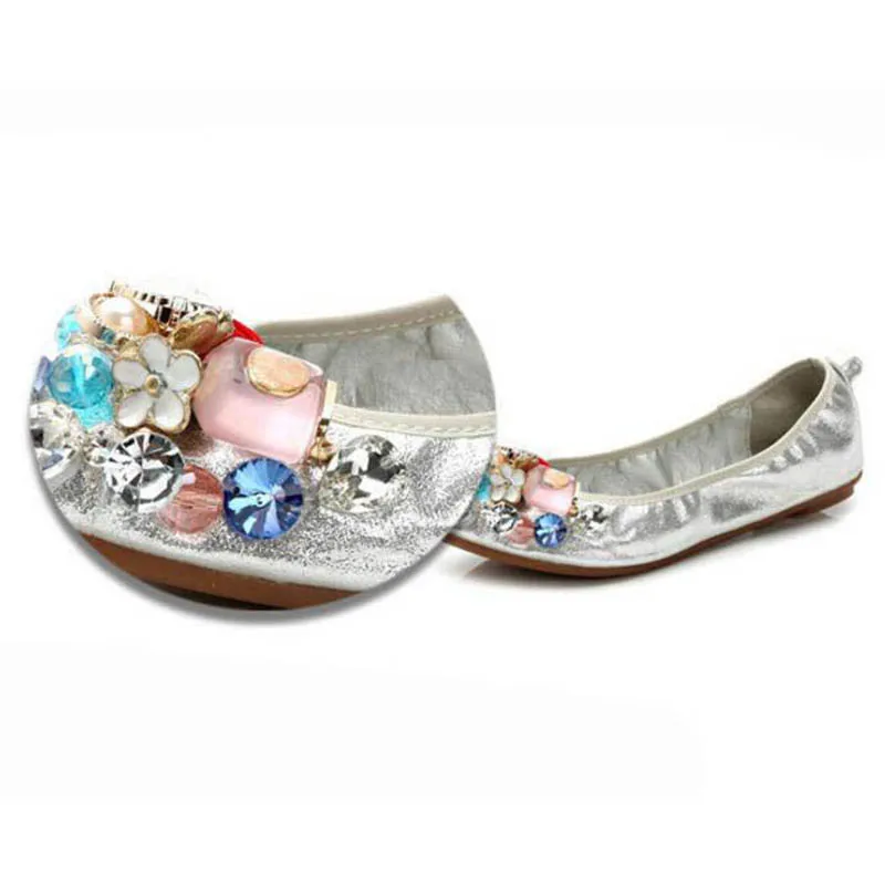 Роскошные женские балетки со стразами на плоской подошве женская обувь с острым