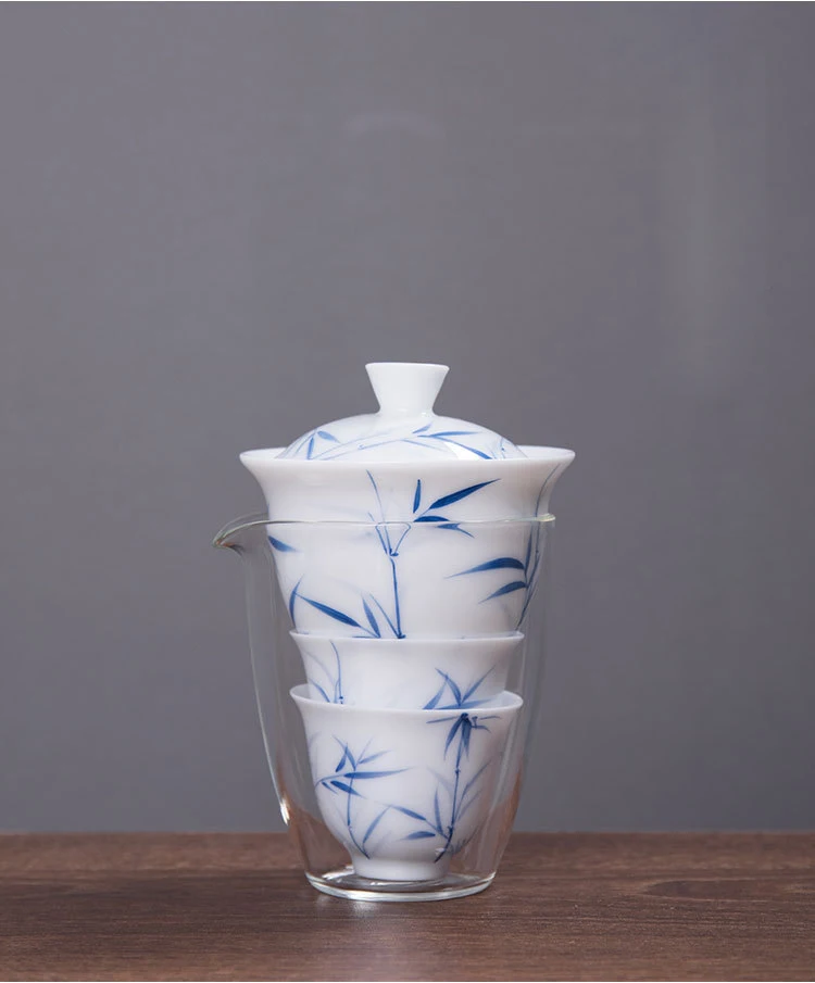 WIZAMONY дорожная сумка китайский чайный набор кунг-фу gaiwan Чайник чашки ярмарка кружка Чайные Наборы белая керамика fot подарок пуэр посуда для напитков