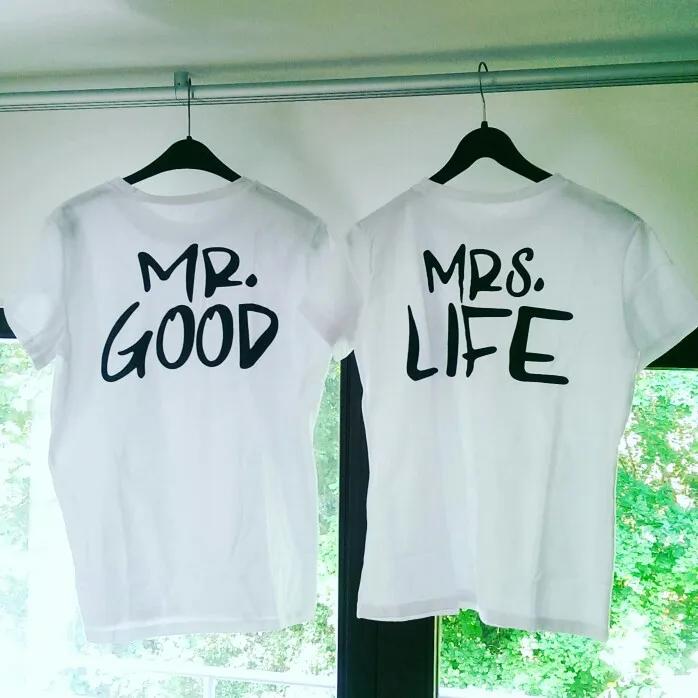 BKLD 2020 новые летние смешные футболки для женщин MR GOOD MRS LIFE с буквенным принтом