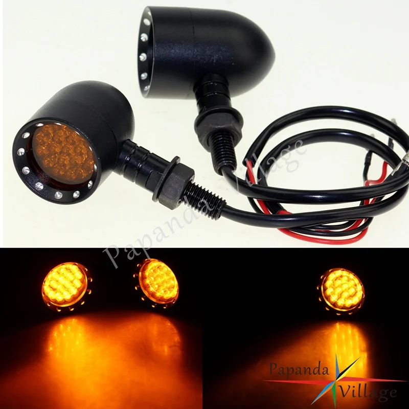 

Universal Motorcycle 10mm LED Turn Signal Indicator Light Amber Flashing Blinker Lamp for Harley Dyna Custom Bobber Chopper