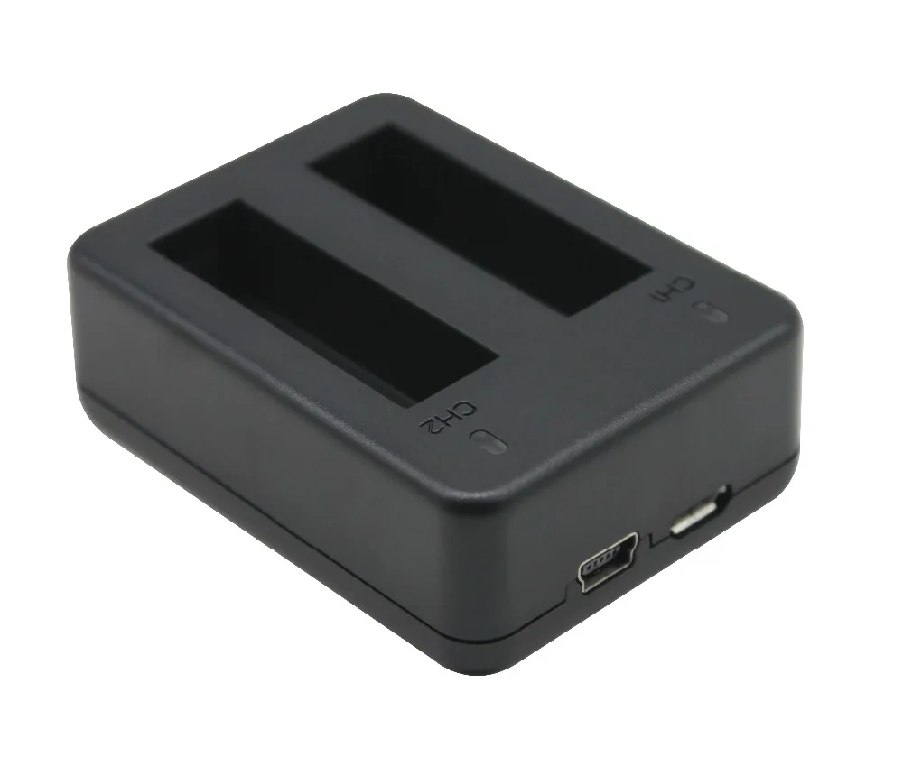 Зарядное устройство с двумя портами USB для камеры Gopro Hero 4 черный и серебристый