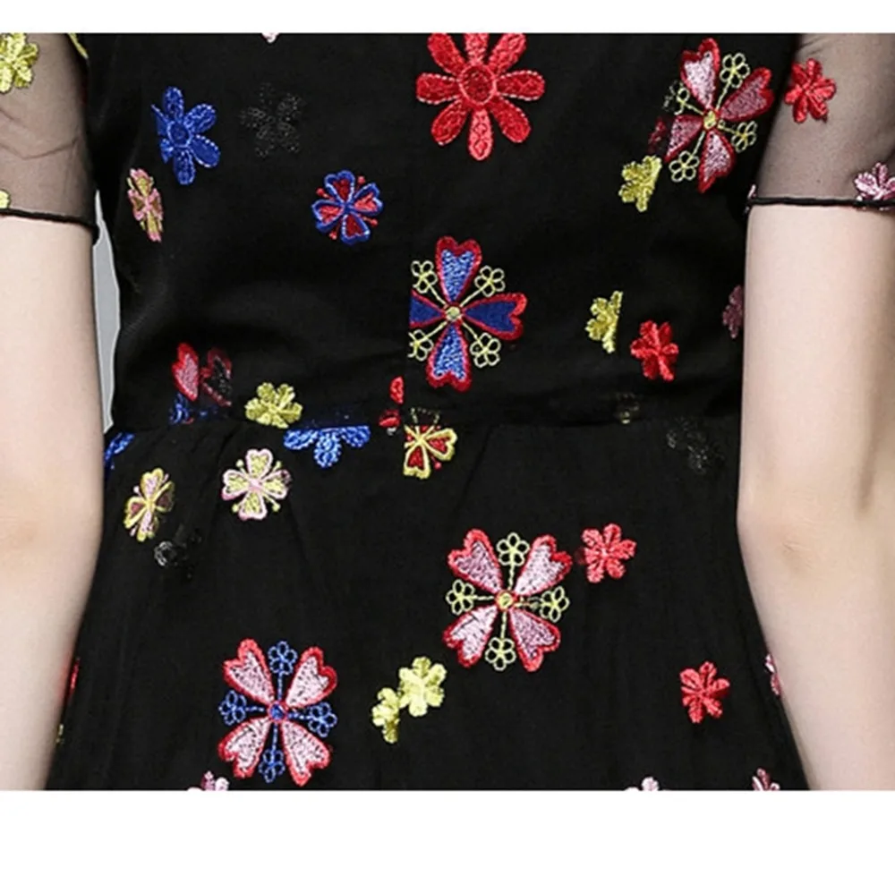 Для женщин одежда Новинка 2018 летние платья. для. плюс. размер черный круглый шеи