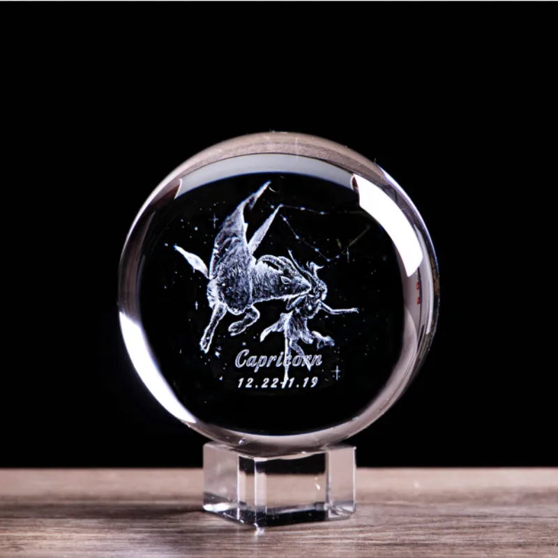 3D лазерная гравировка Козерог хрустальный стеклянный шар Ангел созвездия