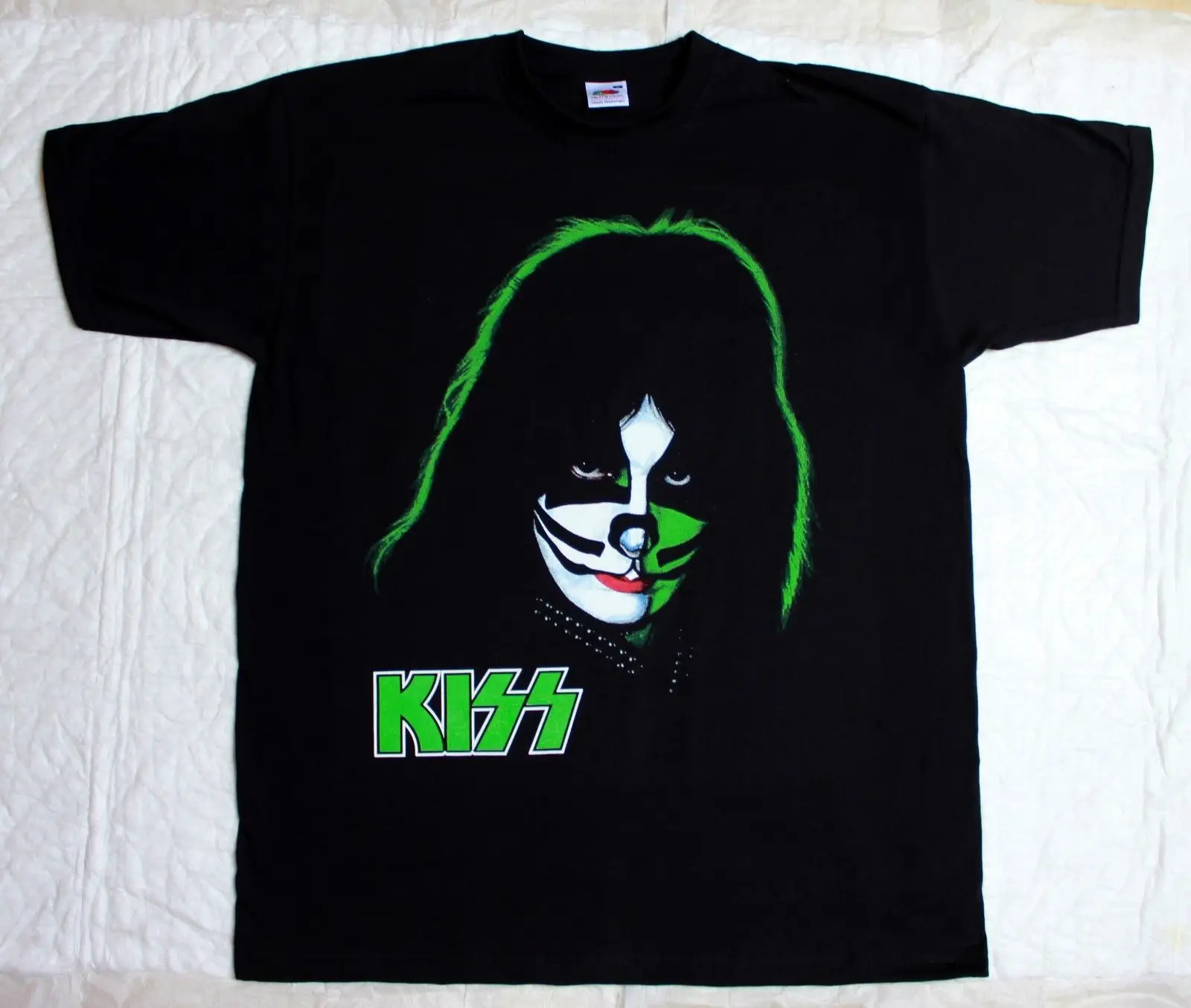 Поцелуй Peter Criss жесткий глэм волос Рок Металл S XXL Редкие черная футболка|Мужские