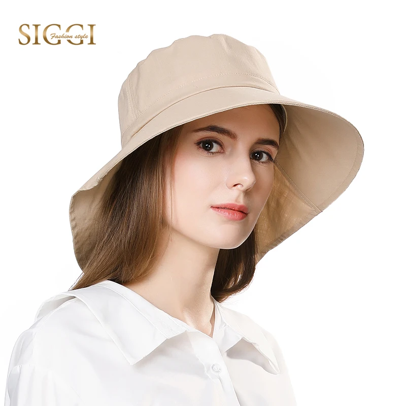 

FANCET Women Summer Sun Hat Wide Brim Chapeu For Girl Praia Chapeau Femme Flap Cover Cap Cotton UPF50+ UV Chin Cord Fashion 1005