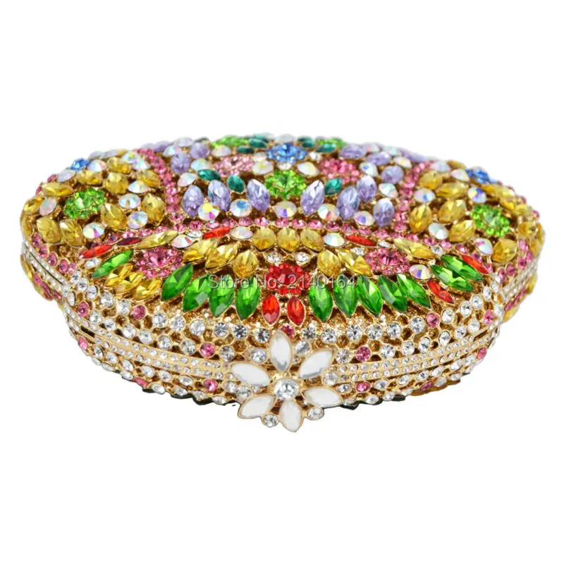 Красочная Красивая Роскошная вечерняя сумка клатч с кристаллами и стразами