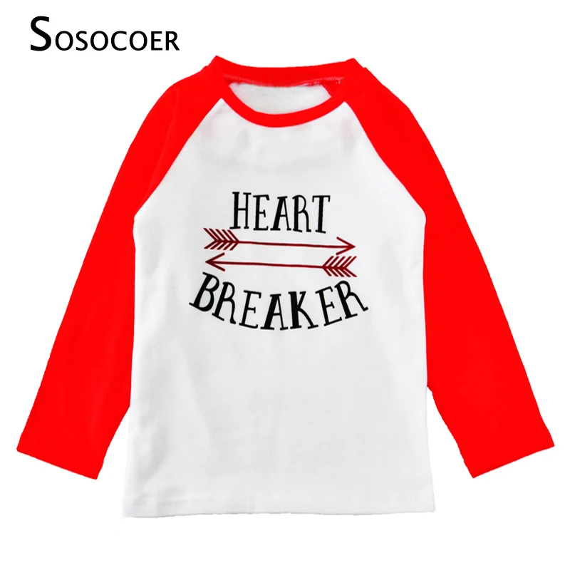 

SOSOCOER Little Girl T Shirt New 2017 Fashion Letter Heart Toddler Boy T-shirt Autumn Cute Arrow Kids T Shirts For Baby Clothes