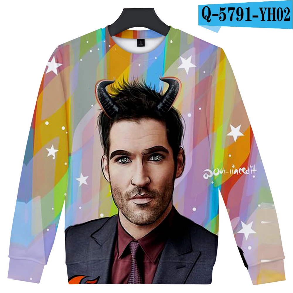 3D Горячая Lucifer Толстовка Lucifer Morningstar толстовки хороший открытый пуловер Толстовка Осень мужские длинные толстовки - Цвет: 3D