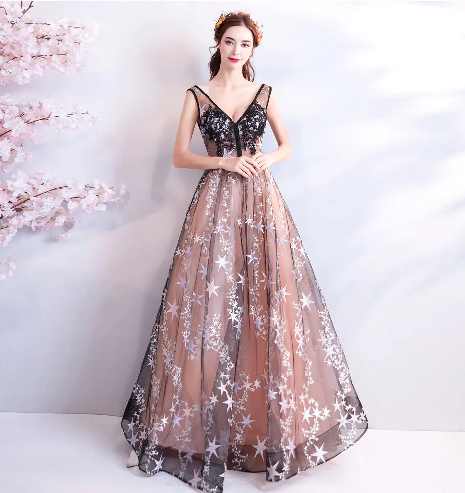 Декоративное украшение в форме звезд вечерние платья с v образным вырезом