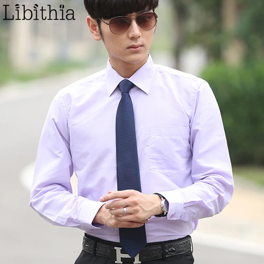 Мужская деловая рубашка с квадратным воротником большие размеры S 5XL тонкая