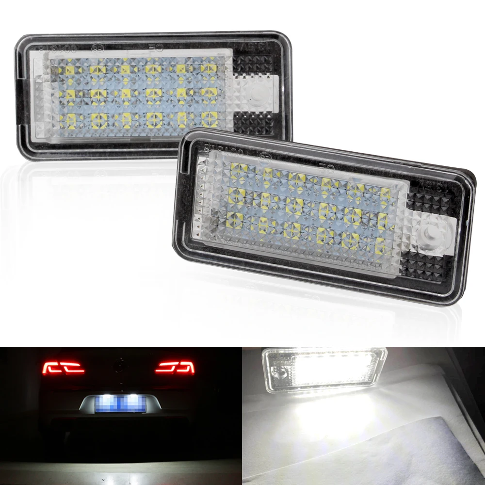 

2Pcs Car-styling Car LED License Plate Lights 12V For Audi A4 b6 8E A3 S3 A6 c6 Q7 A4 b7 A8 S8 S6 RS4 RS6 Accessories