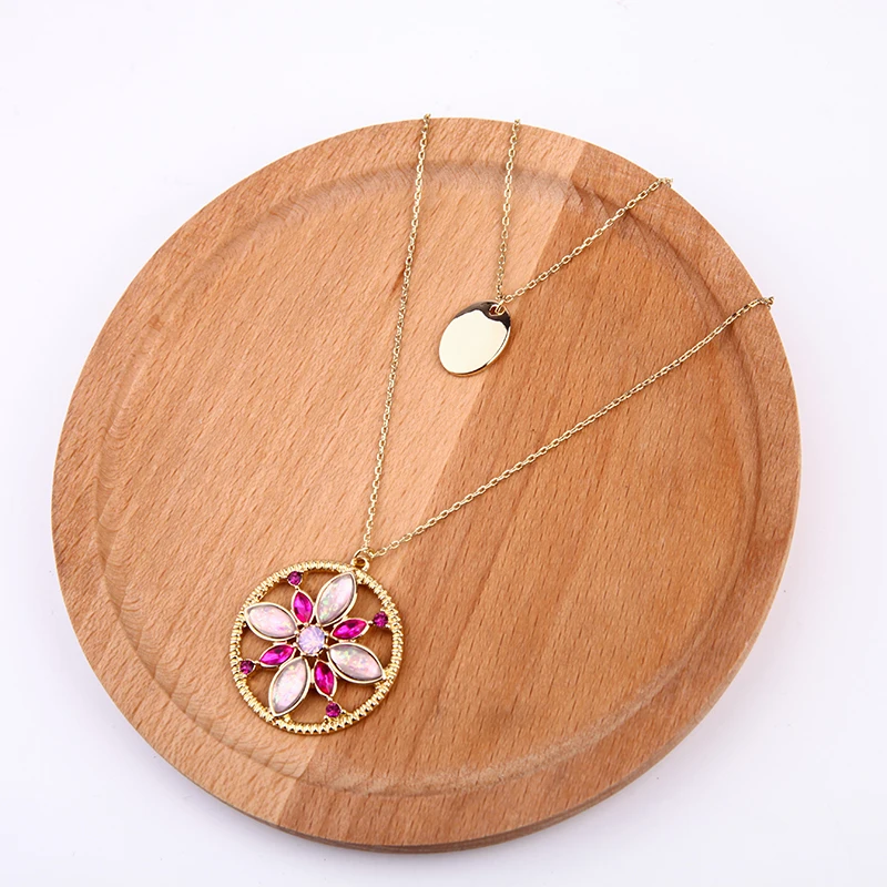 Crystal Flower Charms Gold Color 3 Layered Long Necklace Adjustable Dress Chains For Women Fashion Jewelry Drop Shipping | Украшения и