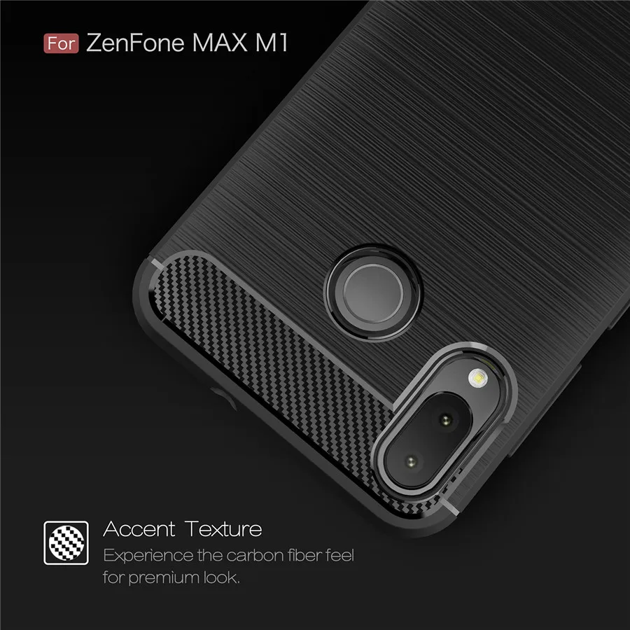 TRISEOLY для ASUS ZenFone Max M1 ZB555KL резиновый чехол из углеродного волокна ZB555 KL X00PD |