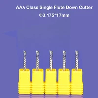 10pcs 3 175x17mm left handed down cutting cutter spiral single flute cnc router bits acrylic pcb pvc aluminun free shipping