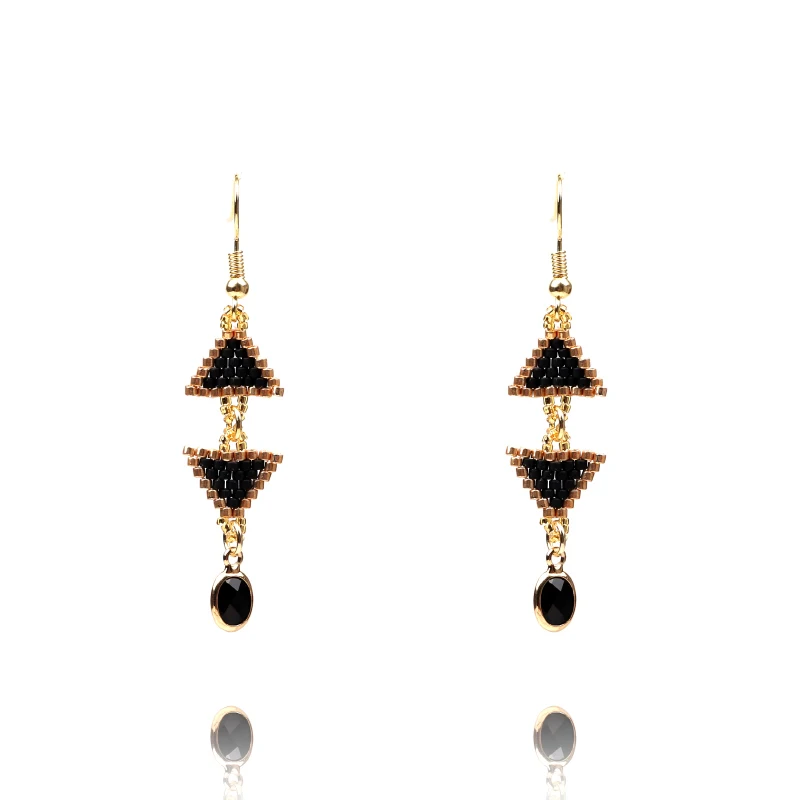 

FAIRYWOO Geometric Tassel Miyuki Drop Earring Women Fashion Jewelry Handmade Beaded Long Earrings Gold Friendship Gift Wholesale
