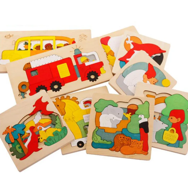 Chanycore деревянные игрушки несколько головоломки доска Животное Динозавр Лев
