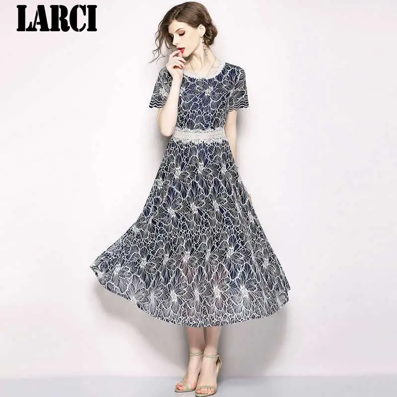 LARCI Новая мода длинное платье Для женщин Винтаж женские кружевные платья Одежда