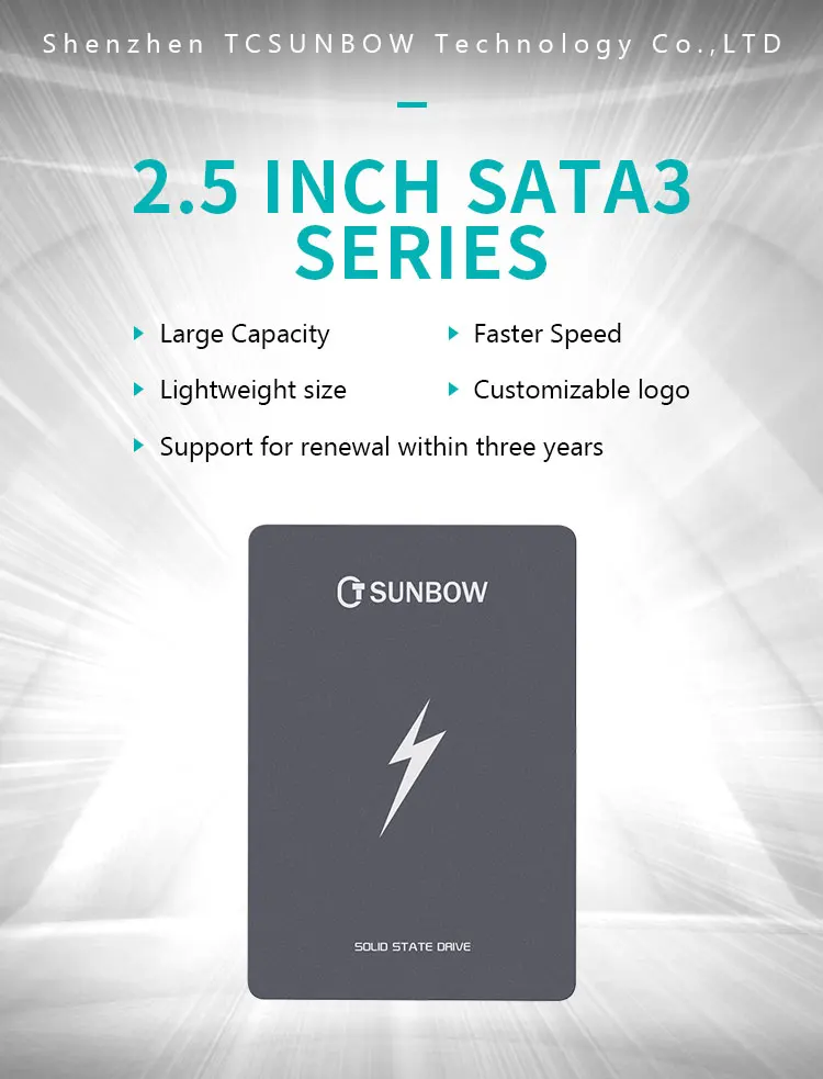 TCSUNBOW 2,5 дюймов SATAIII Твердотельный диск Hdd 120 ГБ SSD с трехлетней гарантией