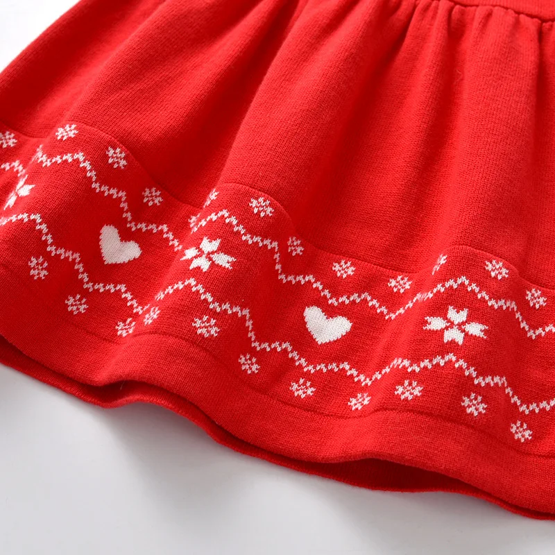 Baby Girl Autumn Sweater Dresses Christmas Red Children Princess Dress Costumes Infant Kids Clothing 6M-4 Yrs Casual | Детская одежда и