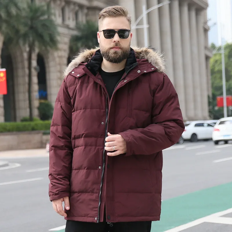 Мужская куртка большого размера 7XL 9XL 10XL с меховым воротником пальто мужская