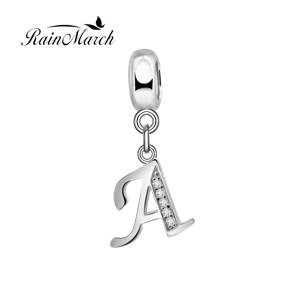 Оригинальный серебряный алфавит подвеска А с прозрачным кубическим цирконием