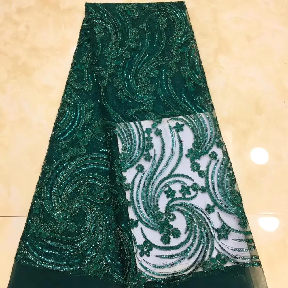 

embroidered tulle mesh lace fabric with sequins Unique New african french net lace fabric TS8177